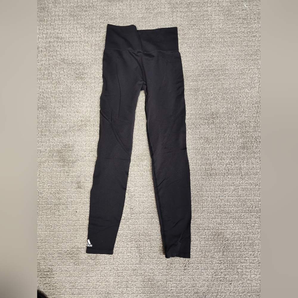 Women's Adidas Exercise Leggings Black Yoga Pants -See Measurements- EUC